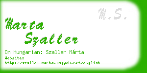marta szaller business card